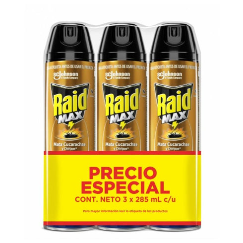 insectic raid max 3u 235ml cucarachas